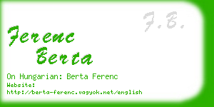 ferenc berta business card